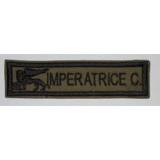 Targhetta nominativa con stemma brigata San Marco personalizzabile (realizzabile in stoffa verdone, sabbia o vegatata)